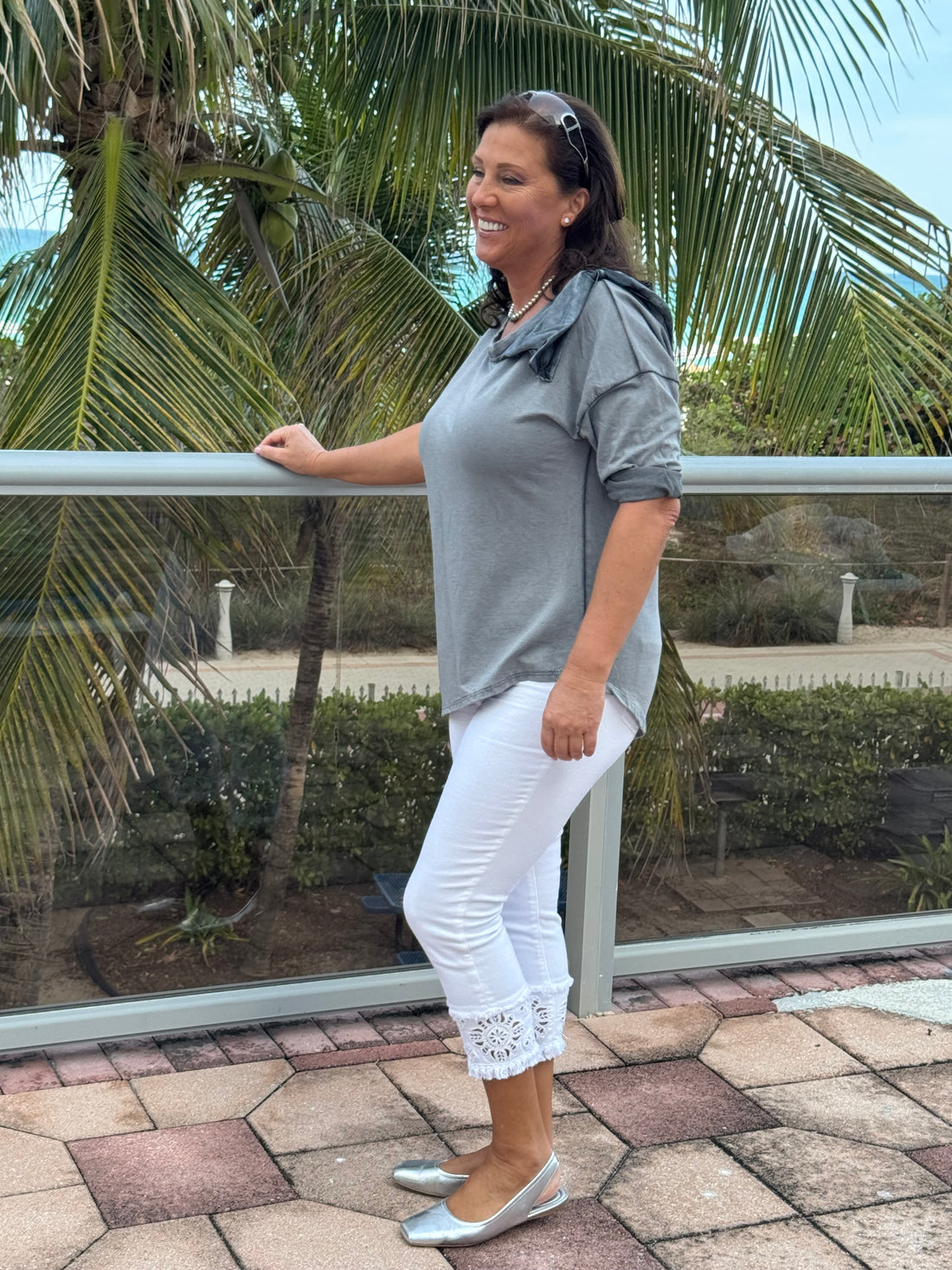 Style 1009 Top with satin bow on shoulder