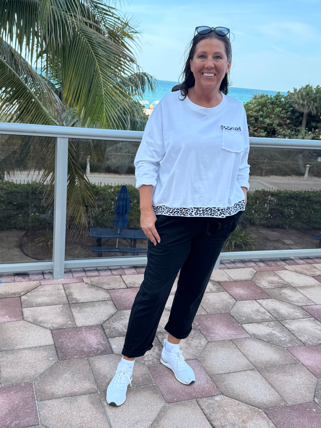 Style 1114 Animal print elastic pocket/hem trim