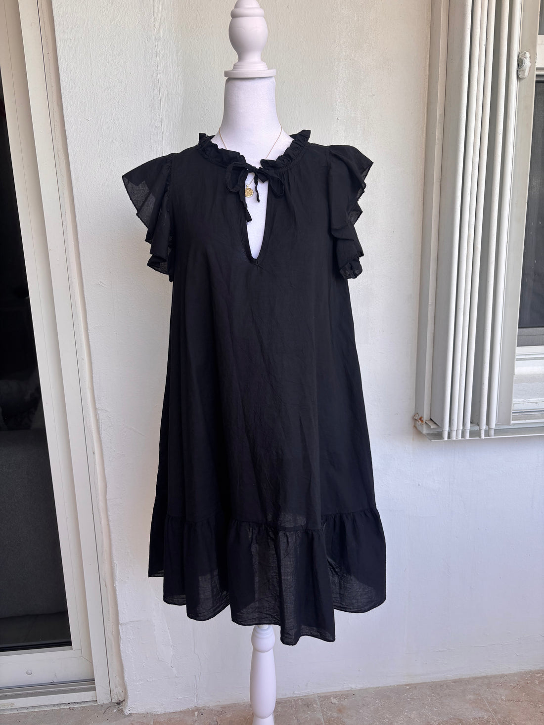 Style 1154 Ruffle sleeve babydoll dress