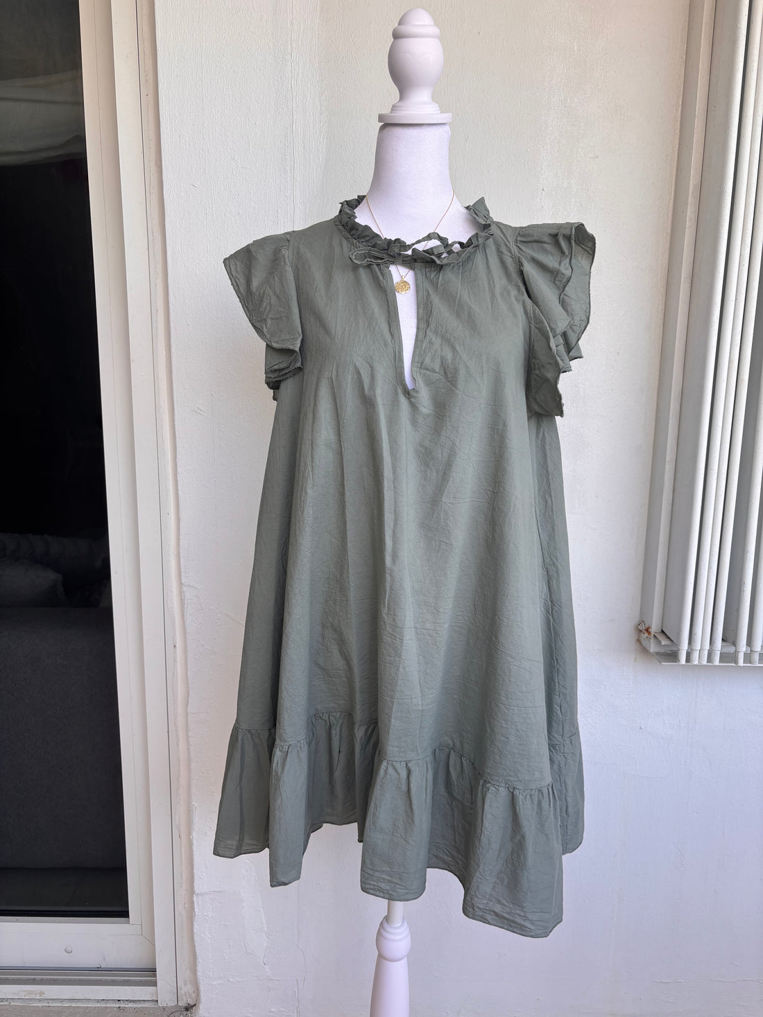 Style 1154 Ruffle sleeve babydoll dress