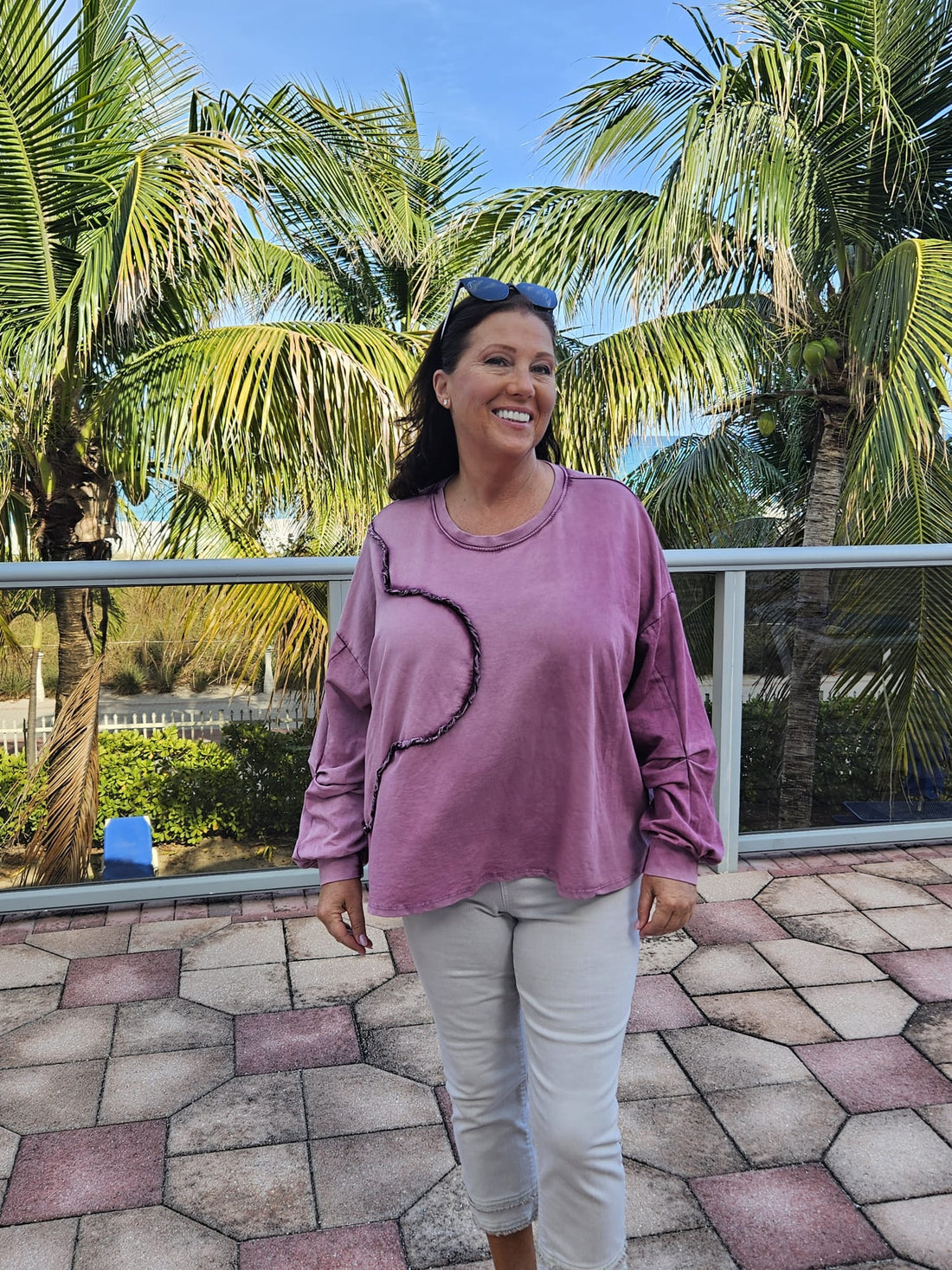 Style 1012 Oversized pick stitch sleeve Accent Sweatshirt