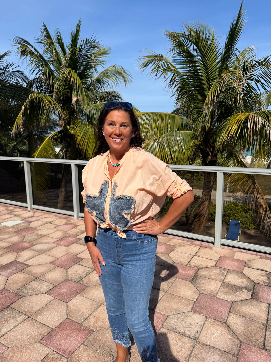 Style 1125 flower denim applique&