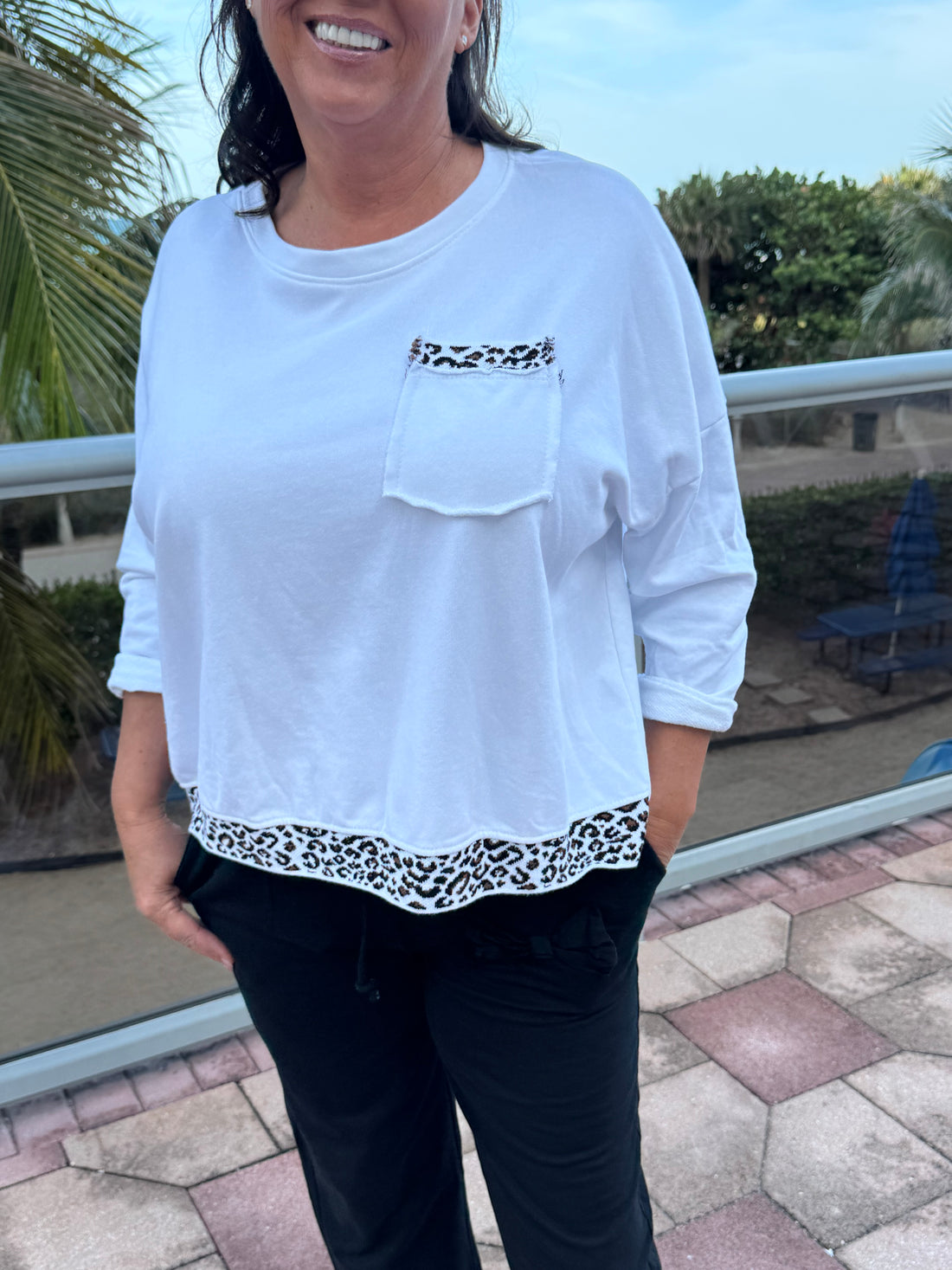 Style 1114 Animal print elastic pocket/hem trim