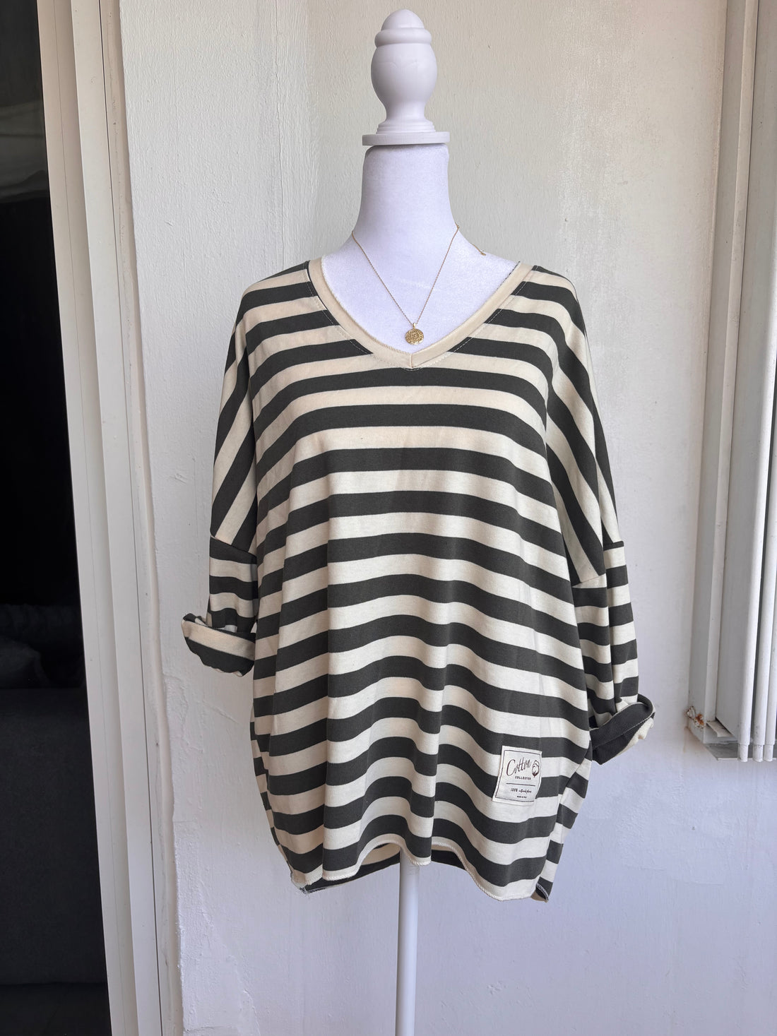 Style 1156 Striped V-neck Top