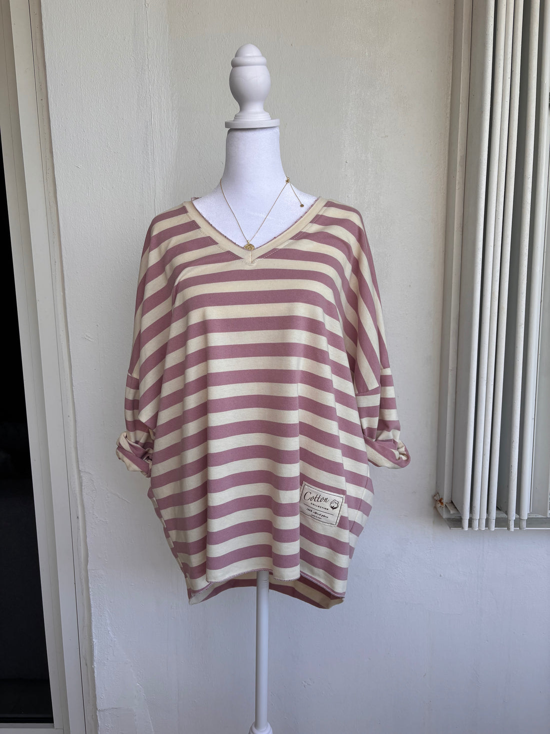 Style 1156 Striped V-neck Top