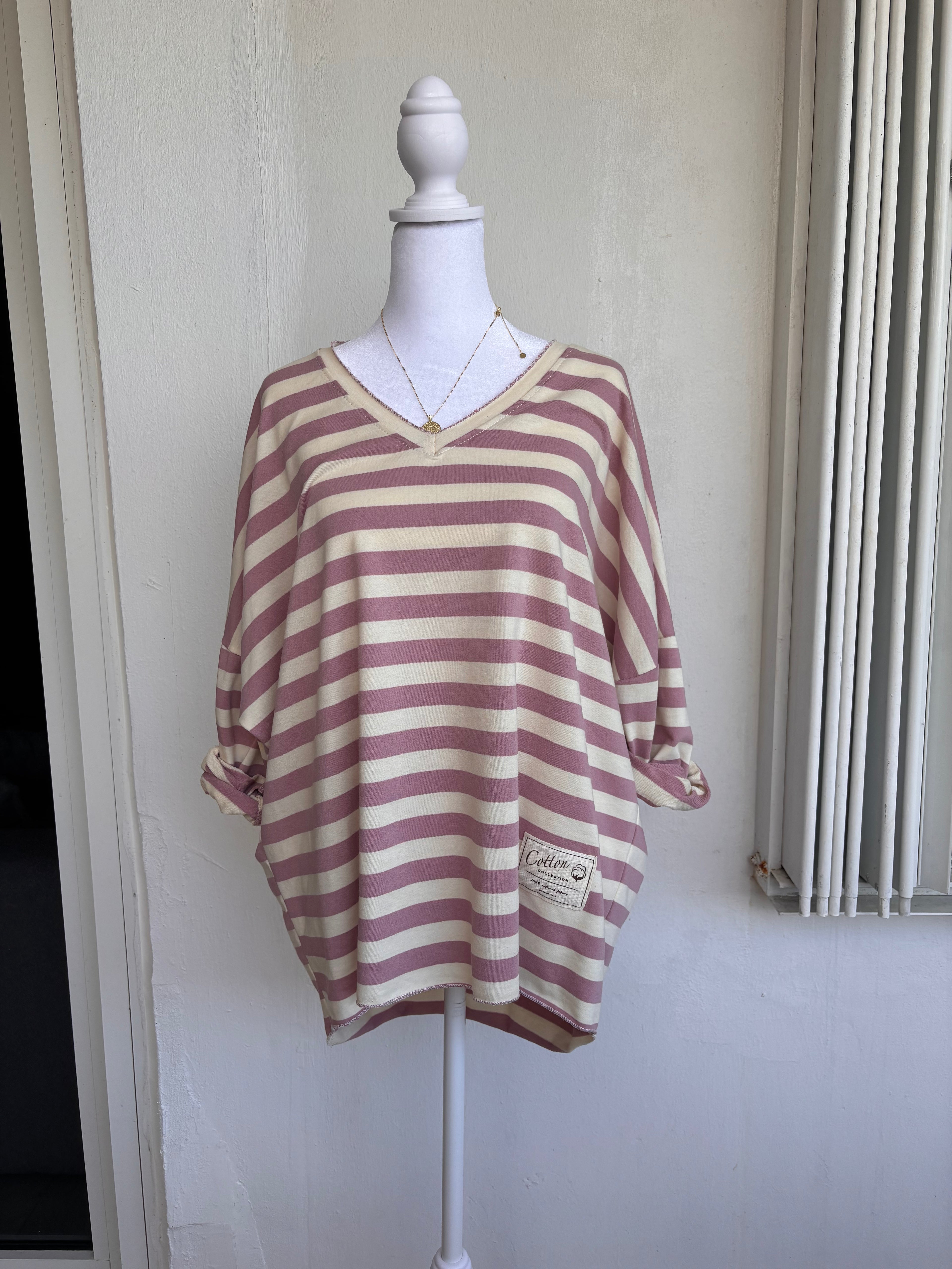 Style 1156 Striped V-neck Top